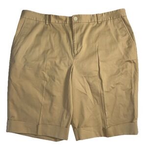 LRL Lauren Active Ralph Lauren Women 18 Khaki Cotton Stretch‎ Cuffed Shorts 11"